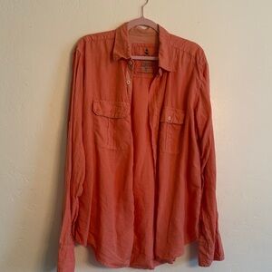 Claudio Milano Coral Linen Button-Up Shirt
